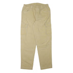 THINK PINK Mens Cotton Blend Beige Relaxed Cargo Trousers W34 L33 Casual Zip