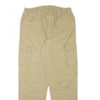THINK PINK Mens Cotton Blend Beige Relaxed Cargo Trousers W34 L33 Casual Zip