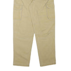 THINK PINK Mens Cotton Blend Beige Relaxed Cargo Trousers W34 L33 Casual Zip
