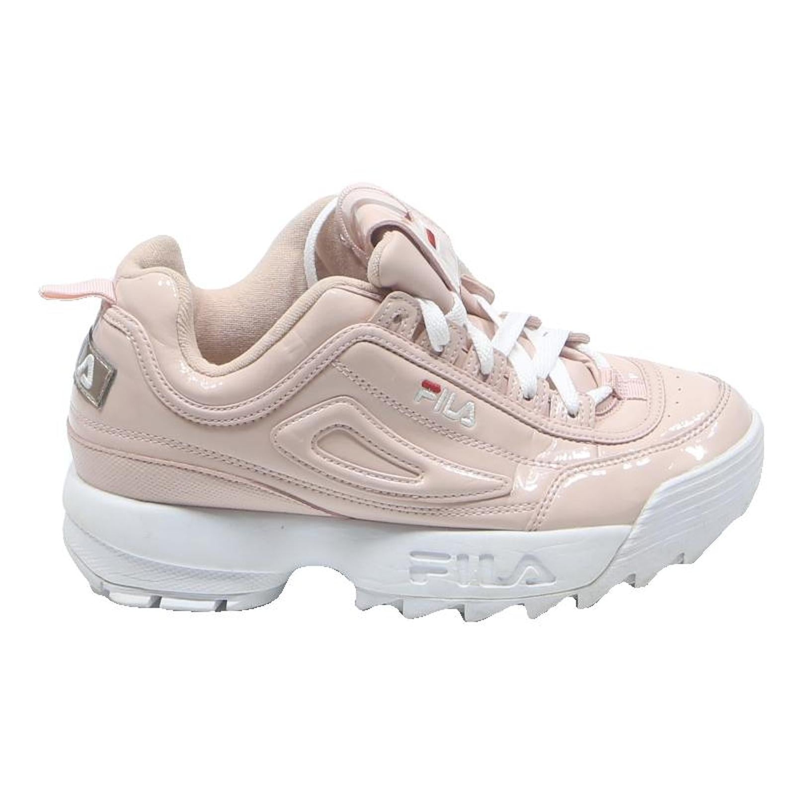 FILA Disruptor Womens Leather Synthetic Trainers Pink UK 5 Chunky Sports