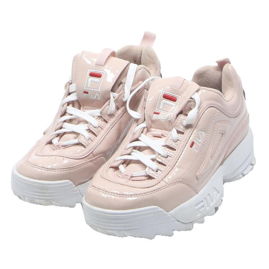 FILA Disruptor Womens Leather Synthetic Trainers Pink UK 5 Chunky Sports