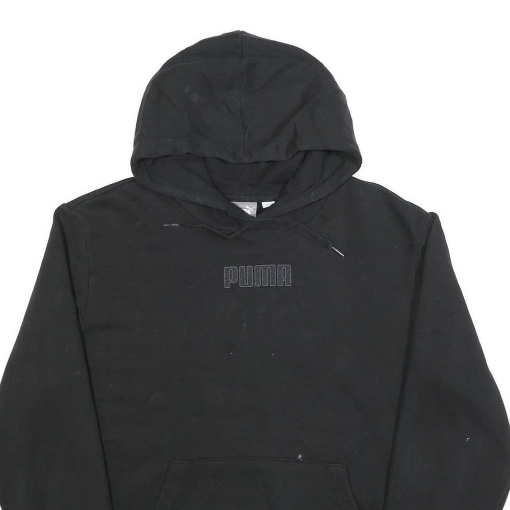 PUMA Mens Black Hoodie M Cotton Blend Pullover Casual Sportswear
