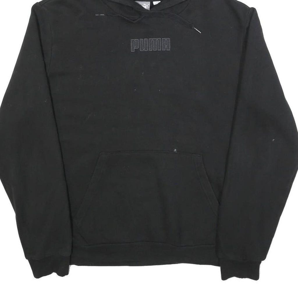 PUMA Mens Black Hoodie M Cotton Blend Pullover Casual Sportswear