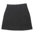 MISS SELFRIDGE Womens Black Mini Cotton Blend Skirt Zip Pockets UK 8 Casual