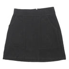 MISS SELFRIDGE Womens Black Mini Cotton Blend Skirt Zip Pockets UK 8 Casual
