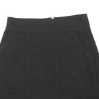 MISS SELFRIDGE Womens Black Mini Cotton Blend Skirt Zip Pockets UK 8 Casual