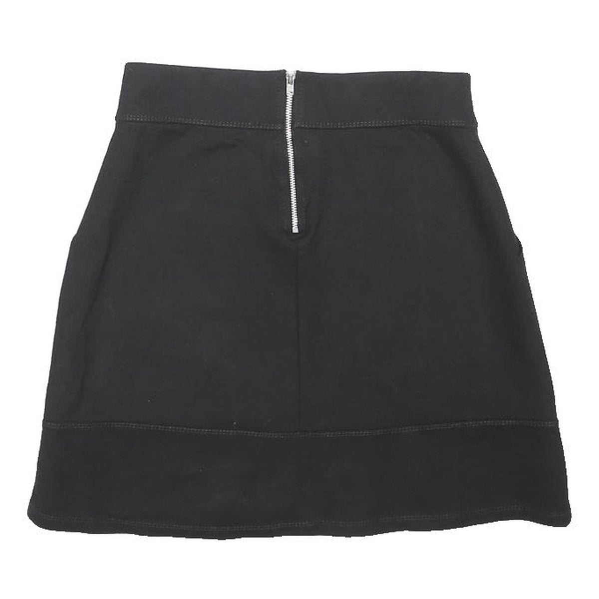 MISS SELFRIDGE Womens Black Mini Cotton Blend Skirt Zip Pockets UK 8 Casual