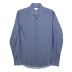 CALVIN KLEIN Mens Blue Shirt M Cotton Blend Long Sleeve Button Shirt