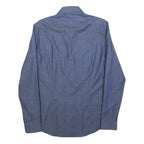 CALVIN KLEIN Mens Blue Shirt M Cotton Blend Long Sleeve Button Shirt