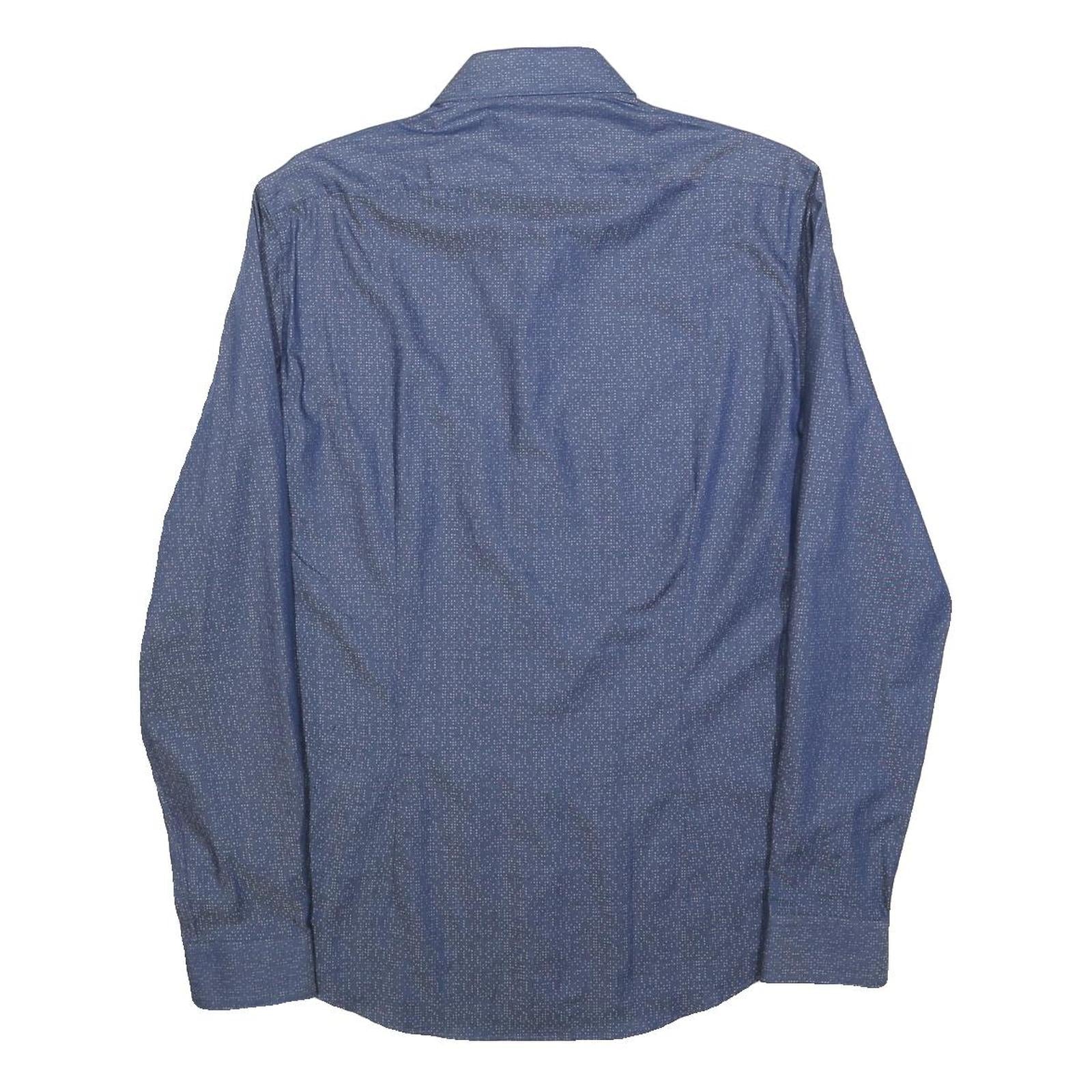 CALVIN KLEIN Mens Blue Shirt M Cotton Blend Long Sleeve Button Shirt