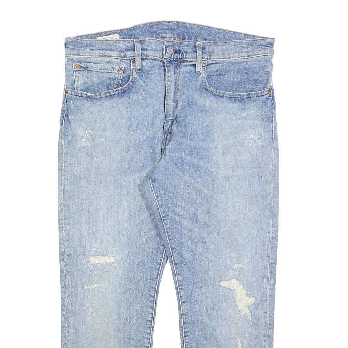 LEVI'S 512 BIG E Mens Slim Jeans Blue Denim Light W34 L25 Cotton Blend Zip