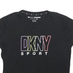 DKNY Womens Black XS Short Sleeve Crew Neck Graphic T-Shirt Sport Logo