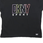 DKNY Womens Black XS Short Sleeve Crew Neck Graphic T-Shirt Sport Logo