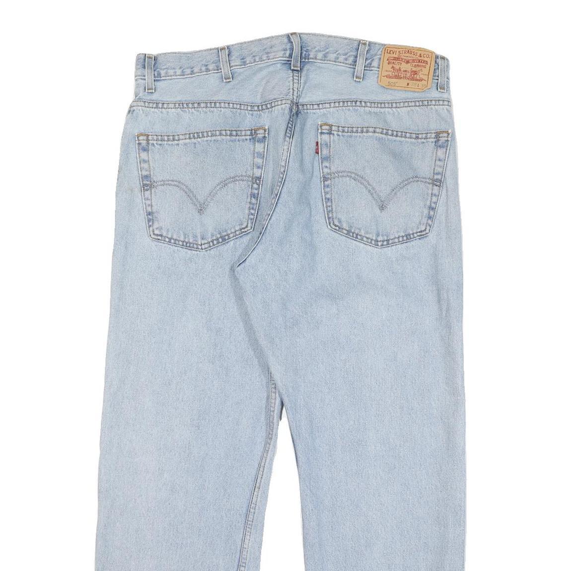 LEVI'S 505 Mens Jeans Blue Regular Straight Denim Light W38 L30 Classic Fit Zip