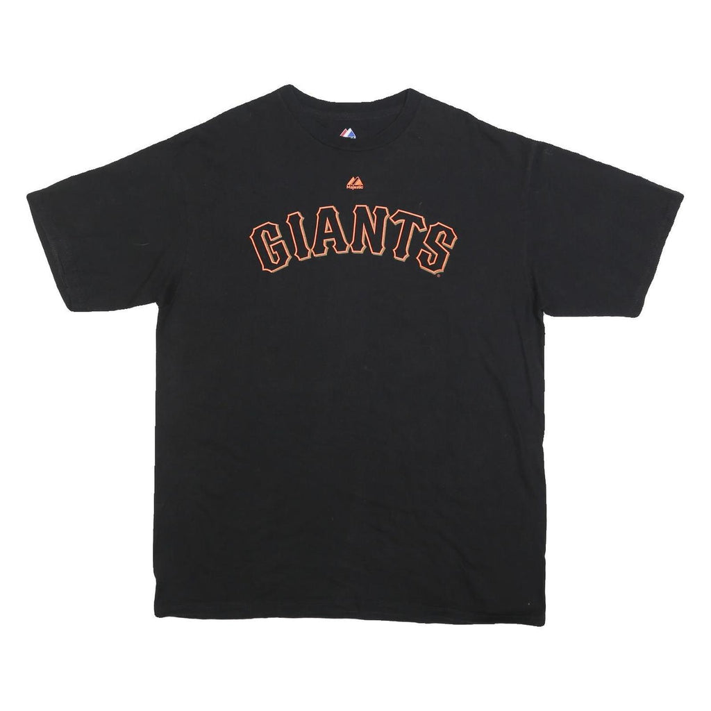 MAJESTIC Mens Black Giants Graphic T-Shirt XL Short Sleeve Crew Neck Player