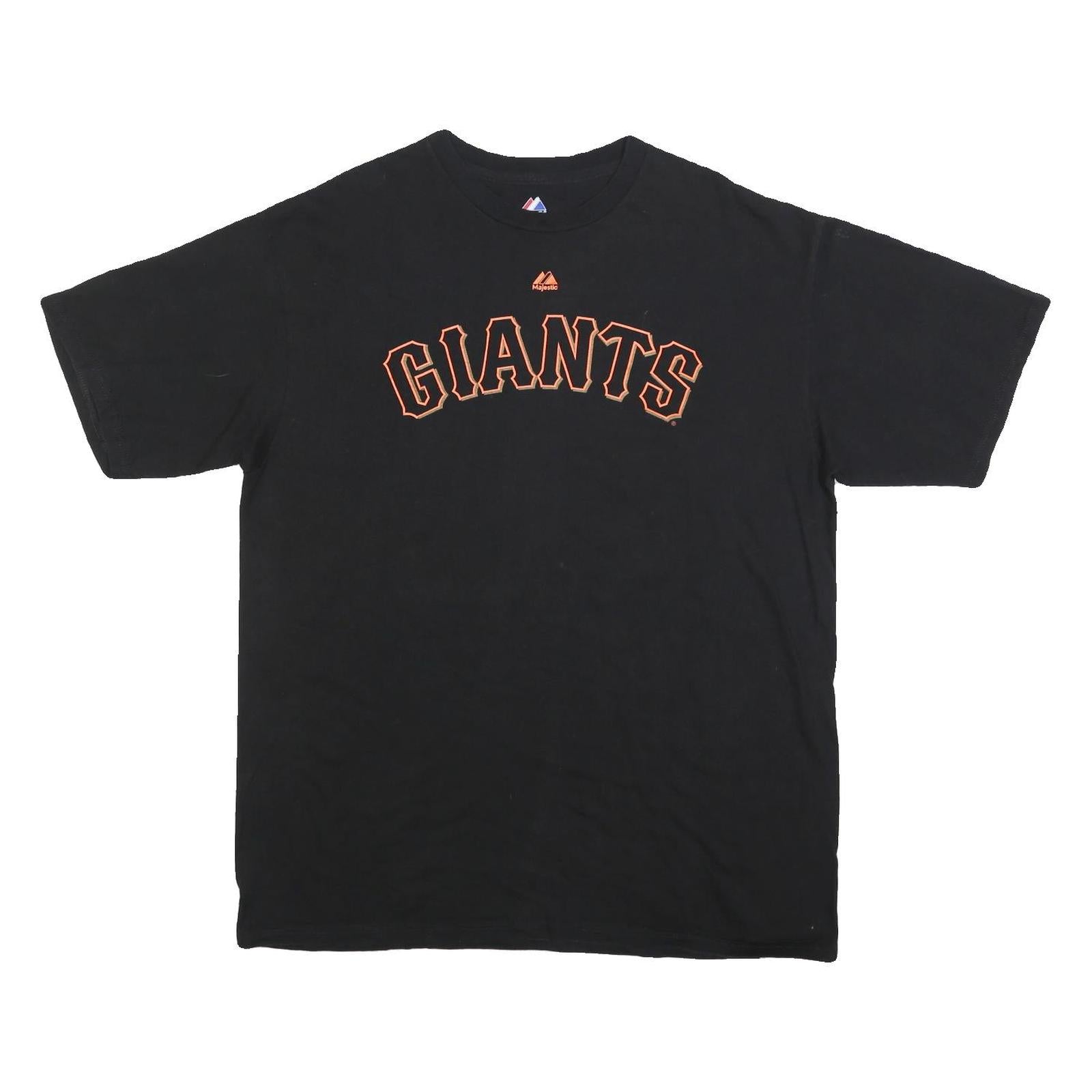 MAJESTIC Mens Black Giants Graphic T-Shirt XL Short Sleeve Crew Neck Player