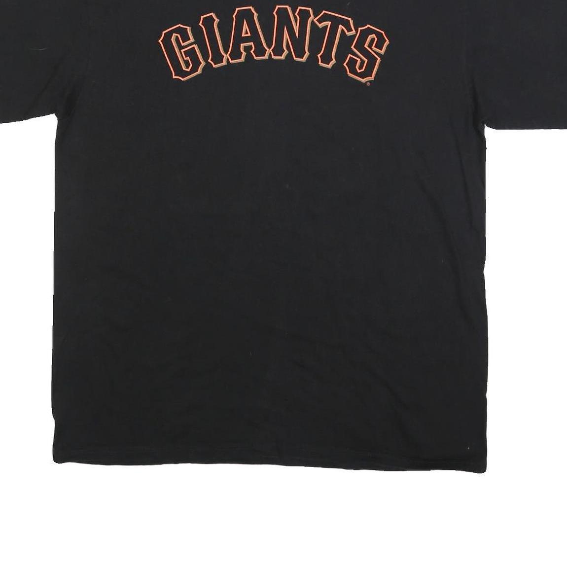 MAJESTIC Mens Black Giants Graphic T-Shirt XL Short Sleeve Crew Neck Player