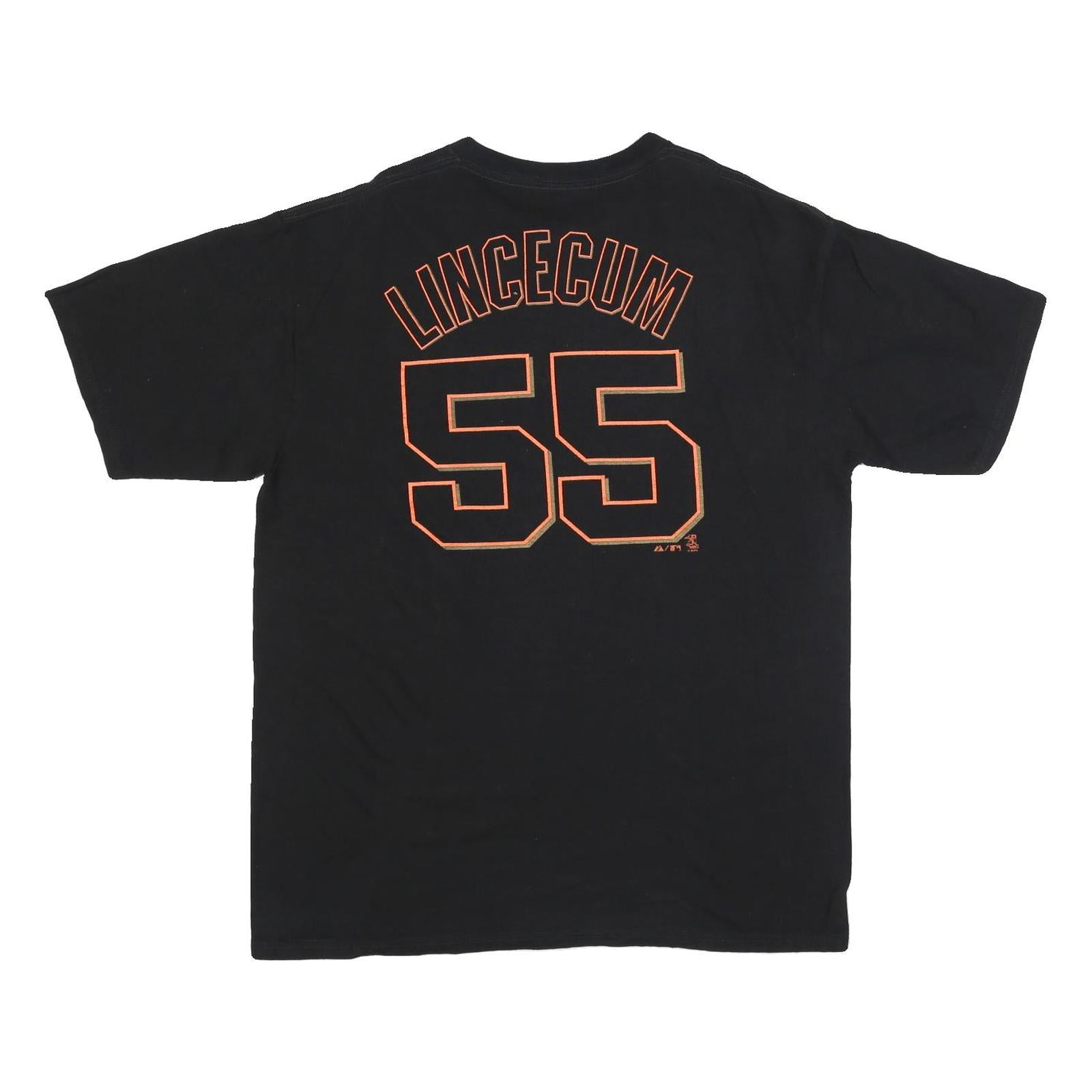 MAJESTIC Mens Black Giants Graphic T-Shirt XL Short Sleeve Crew Neck Player