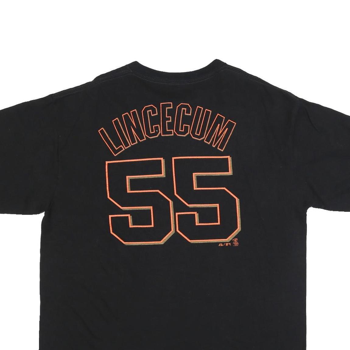 MAJESTIC Mens Black Giants Graphic T-Shirt XL Short Sleeve Crew Neck Player