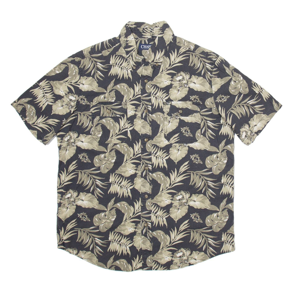 CHAPS Mens Shirt Black Floral L