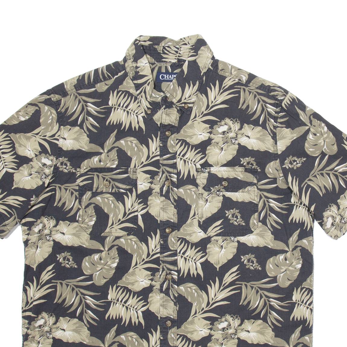 CHAPS Mens Shirt Black Floral L
