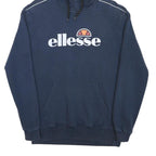 ELLESSE Mens Navy Blue Hoodie S Cotton Blend Casual Pullover Sweatshirt
