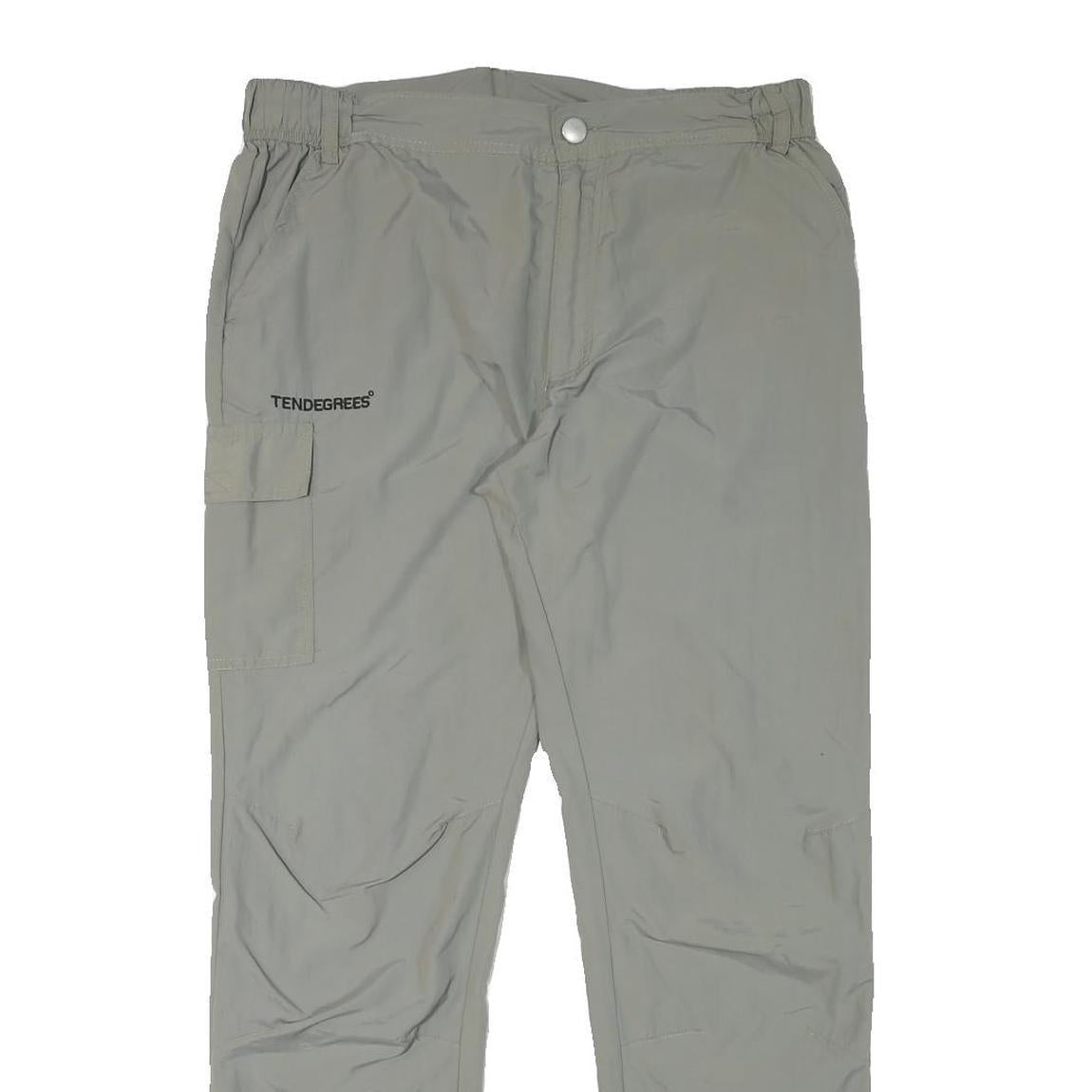 TEN DEGREES Mens Polyester Blend Grey Regular Fit Straight Trousers W34 L30