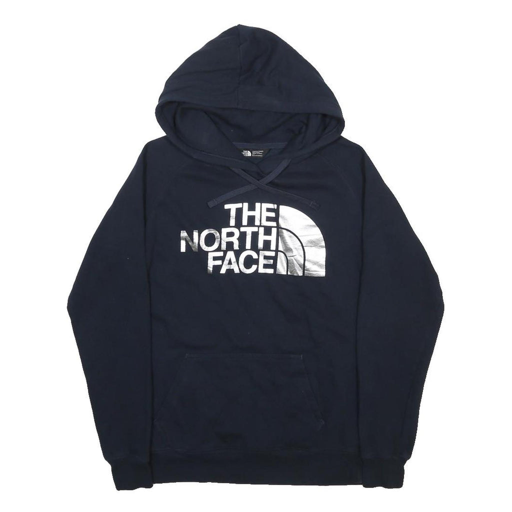 THE NORTH FACE Womens Navy Hoodie S Cotton Blend Logo Pullover Casual