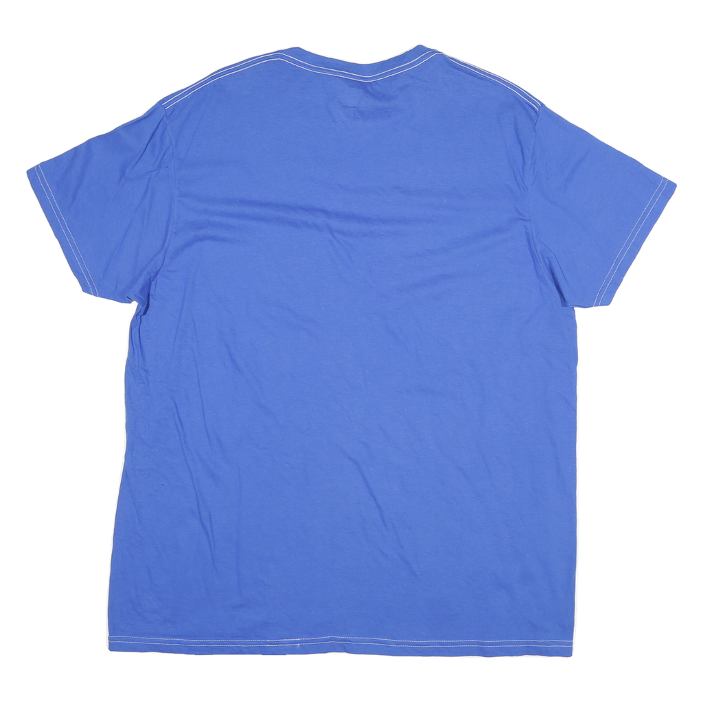 STARTER Mens Blue Plain T-Shirt XL Short Sleeve Crew Neck Casual Cotton Blend