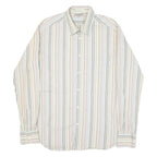 TED BAKER Mens Shirt Green Striped Long Sleeve M
