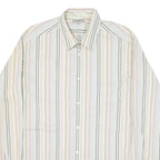 TED BAKER Mens Shirt Green Striped Long Sleeve M