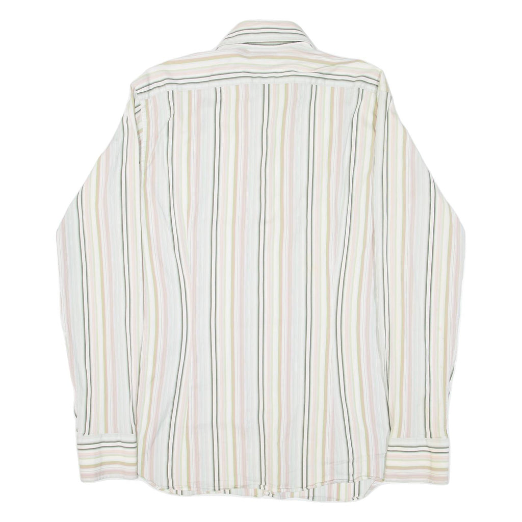 TED BAKER Mens Shirt Green Striped Long Sleeve M