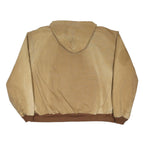 CARHARTT Mens Brown Hooded Zip Jacket 3XL Cotton Blend Workwear Heavyweight