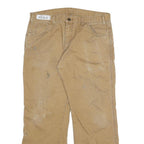 DICKIES Mens Jeans Beige Regular Straight Denim W34 L30 Workwear Utility