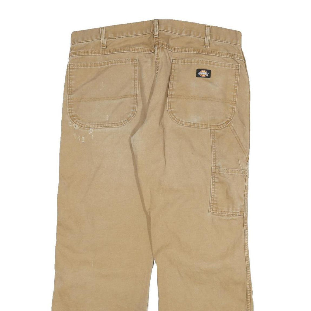 DICKIES Mens Jeans Beige Regular Straight Denim W34 L30 Workwear Utility