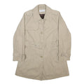 WARDROBE Womens Beige Cotton Button Jacket UK 14 Classic Belted Trench Style