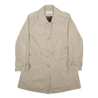 WARDROBE Womens Beige Cotton Button Jacket UK 14 Classic Belted Trench Style