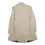 WARDROBE Womens Beige Cotton Button Jacket UK 14 Classic Belted Trench Style