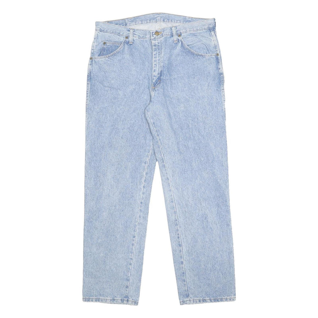 WRANGLER Mens Regular Fit Blue Denim Jeans Zip W36 L30 Classic Cotton