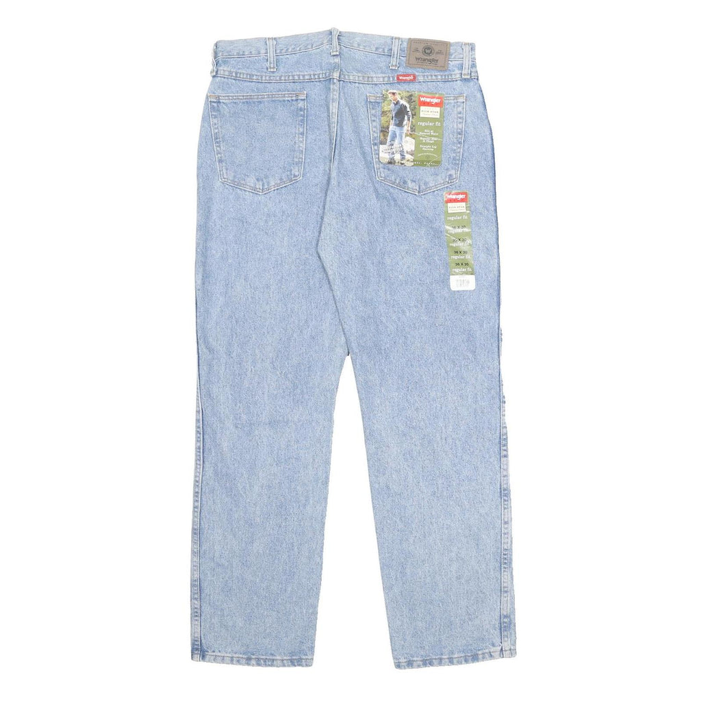 WRANGLER Mens Regular Fit Blue Denim Jeans Zip W36 L30 Classic Cotton