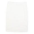 MAX MARA STUDIO Womens White Pencil Knee Length Cotton Blend Skirt UK 14 Elegant