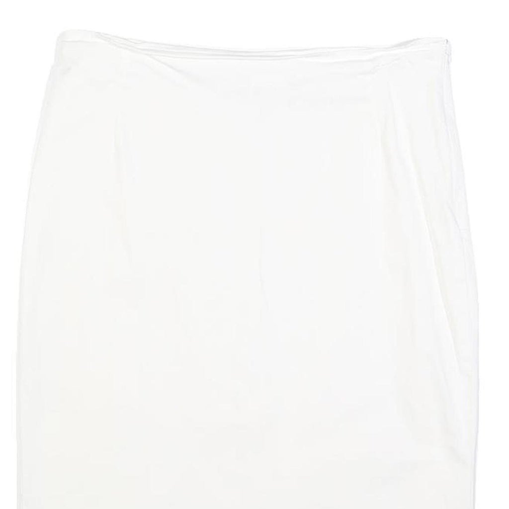 MAX MARA STUDIO Womens White Pencil Knee Length Cotton Blend Skirt UK 14 Elegant