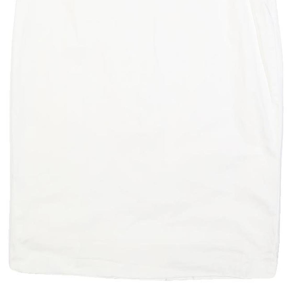 MAX MARA STUDIO Womens White Pencil Knee Length Cotton Blend Skirt UK 14 Elegant