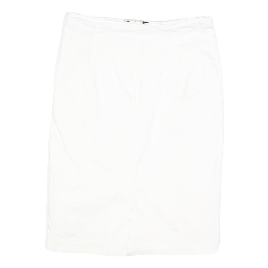 MAX MARA STUDIO Womens White Pencil Knee Length Cotton Blend Skirt UK 14 Elegant
