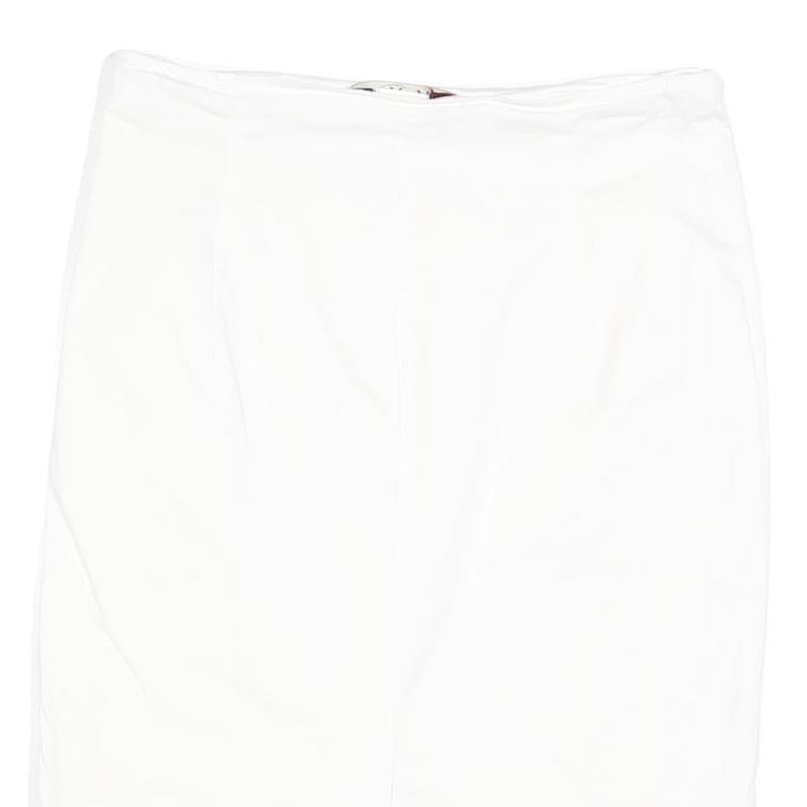 MAX MARA STUDIO Womens White Pencil Knee Length Cotton Blend Skirt UK 14 Elegant