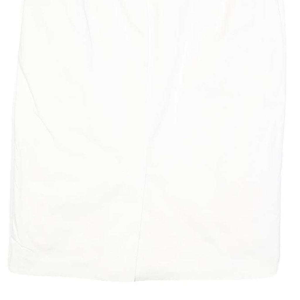 MAX MARA STUDIO Womens White Pencil Knee Length Cotton Blend Skirt UK 14 Elegant