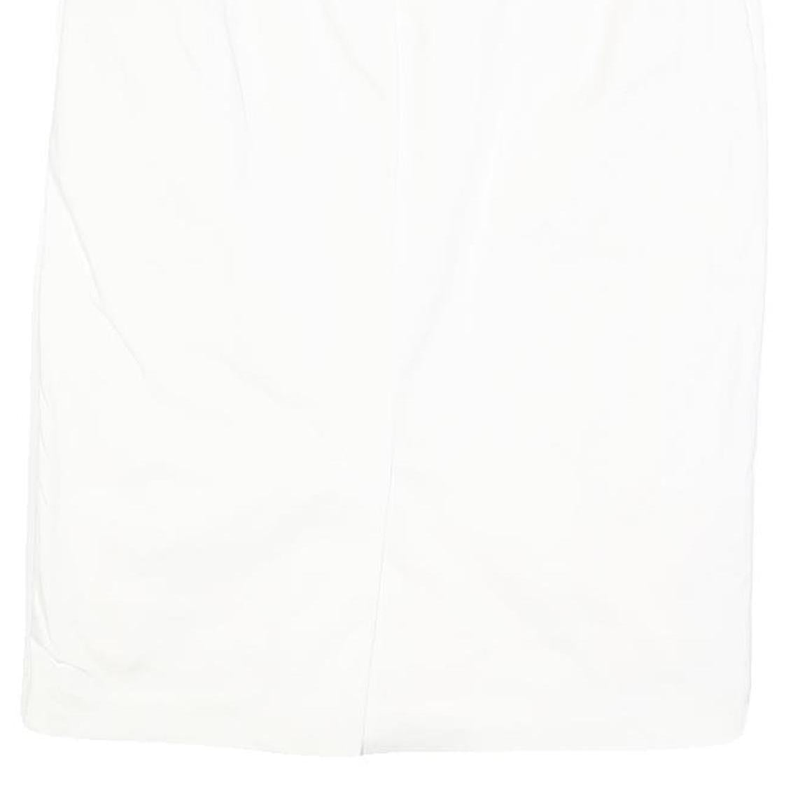 MAX MARA STUDIO Womens White Pencil Knee Length Cotton Blend Skirt UK 14 Elegant