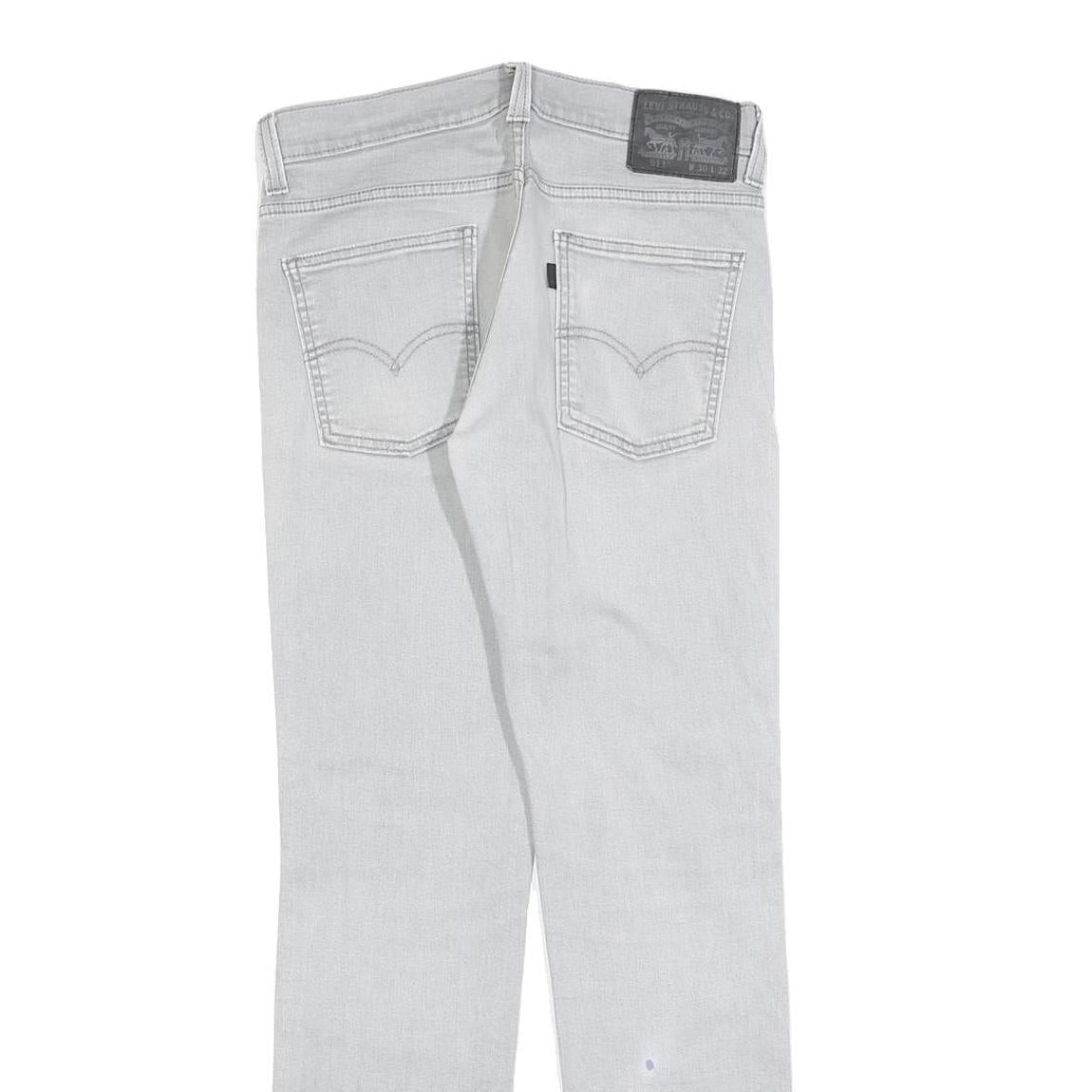 LEVI'S 511 Slim Mens Jeans Light Denim W30 L32 Cotton Blend Zip Slim Fit