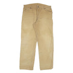 DICKIES Mens Jeans Beige Relaxed Straight Denim W36 L32 Workwear Durable Zip