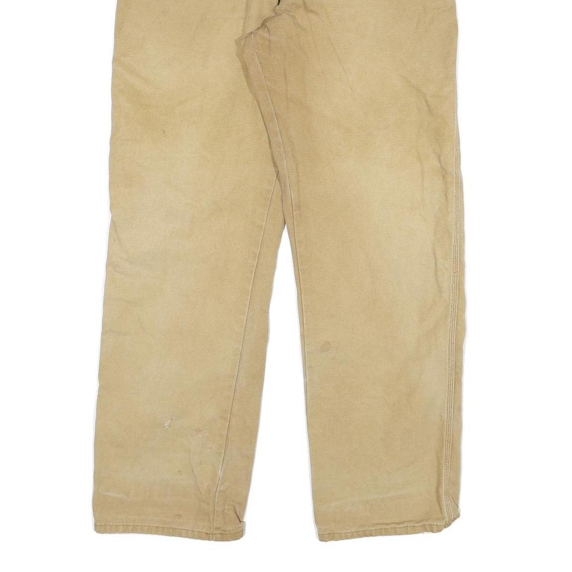 DICKIES Mens Jeans Beige Relaxed Straight Denim W36 L32 Workwear Durable Zip